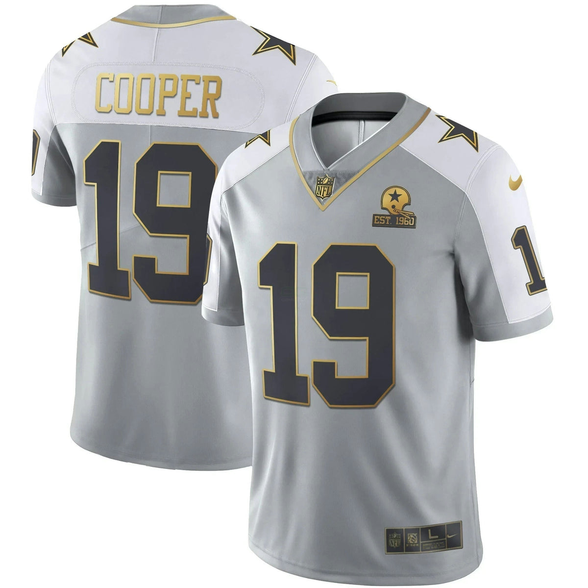 Jersey NFL Men’s Gray Gold Vapor Est 1960 Patch - Gray Gold