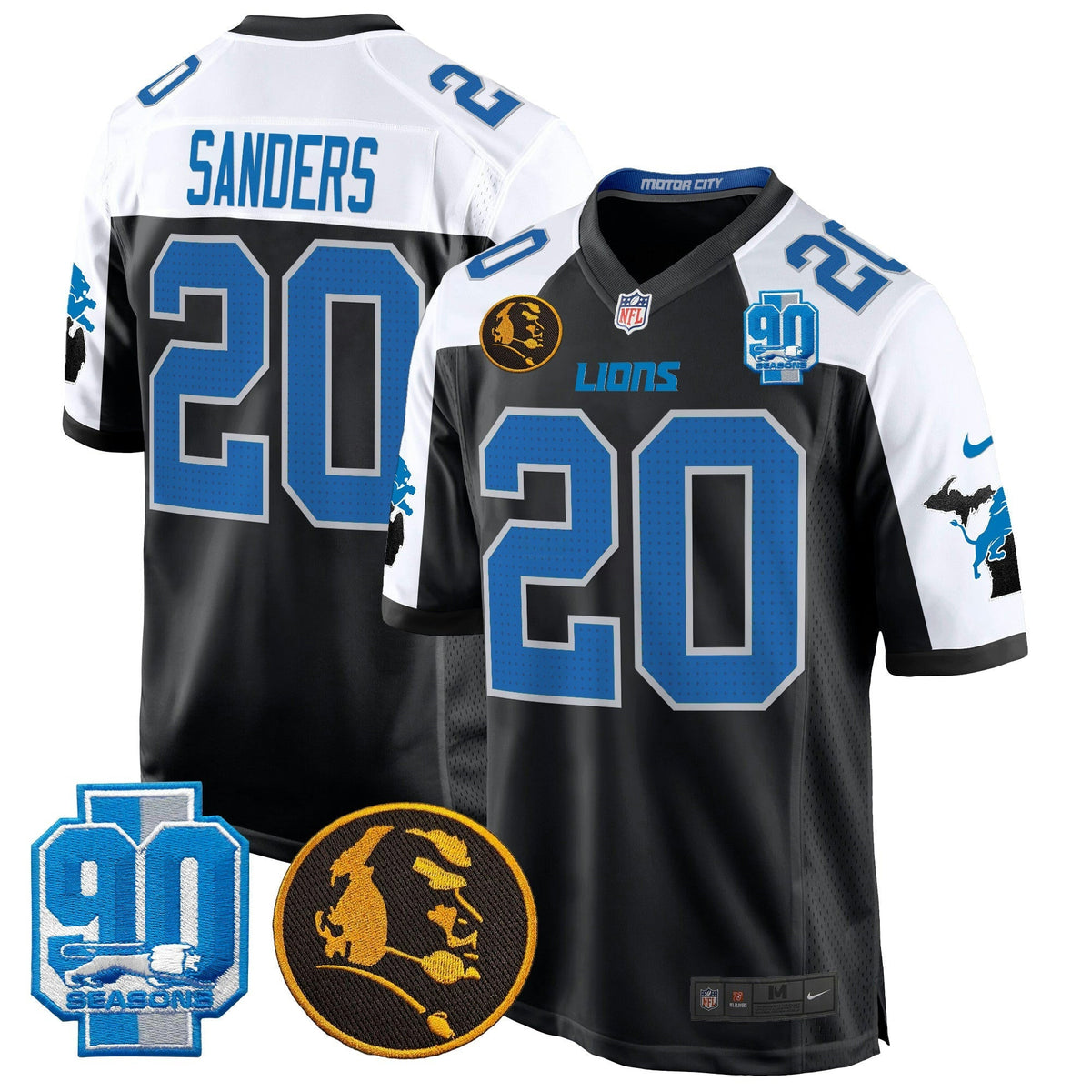 NFL Men’s Detroit 2024 90th & John Madden Patch Game Jersey