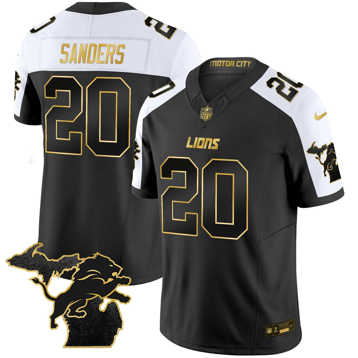 NFL Men’s Detroit 2024 Michigan Patch Gold Vapor Jersey