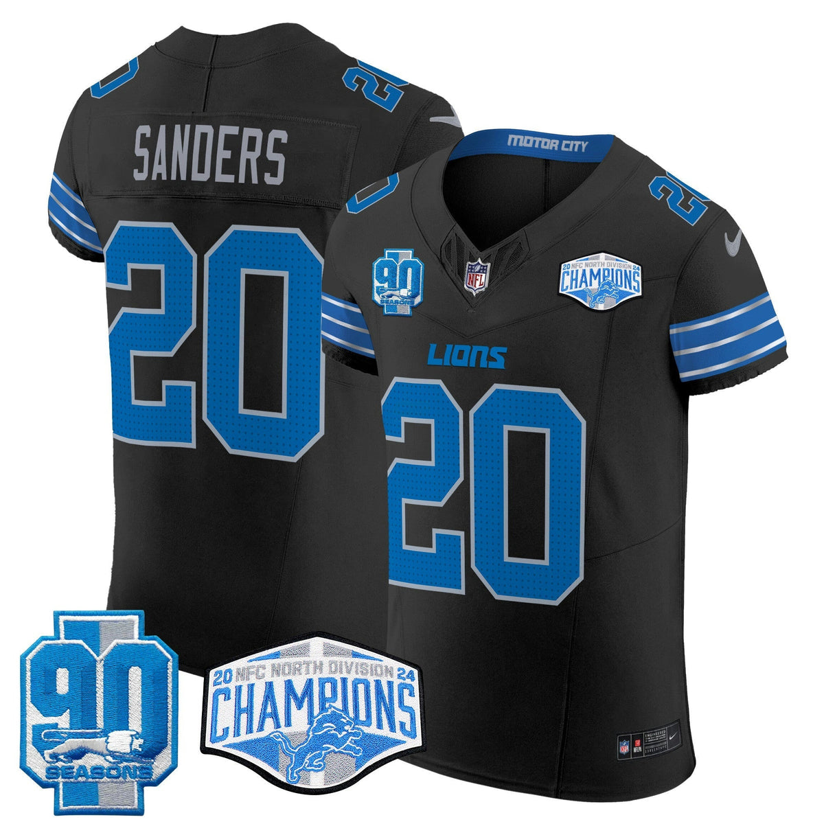 NFL Men’s Detroit 2024 NFC North Division Champions Patch Vapor Elite Jersey