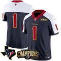 NFL Men’s Houston 2023 AFC South Champions Patch Gold Trim Vapor Jersey