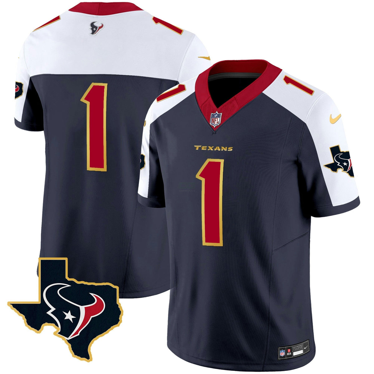 NFL Men’s Houston Gold Trim Vapor Jersey