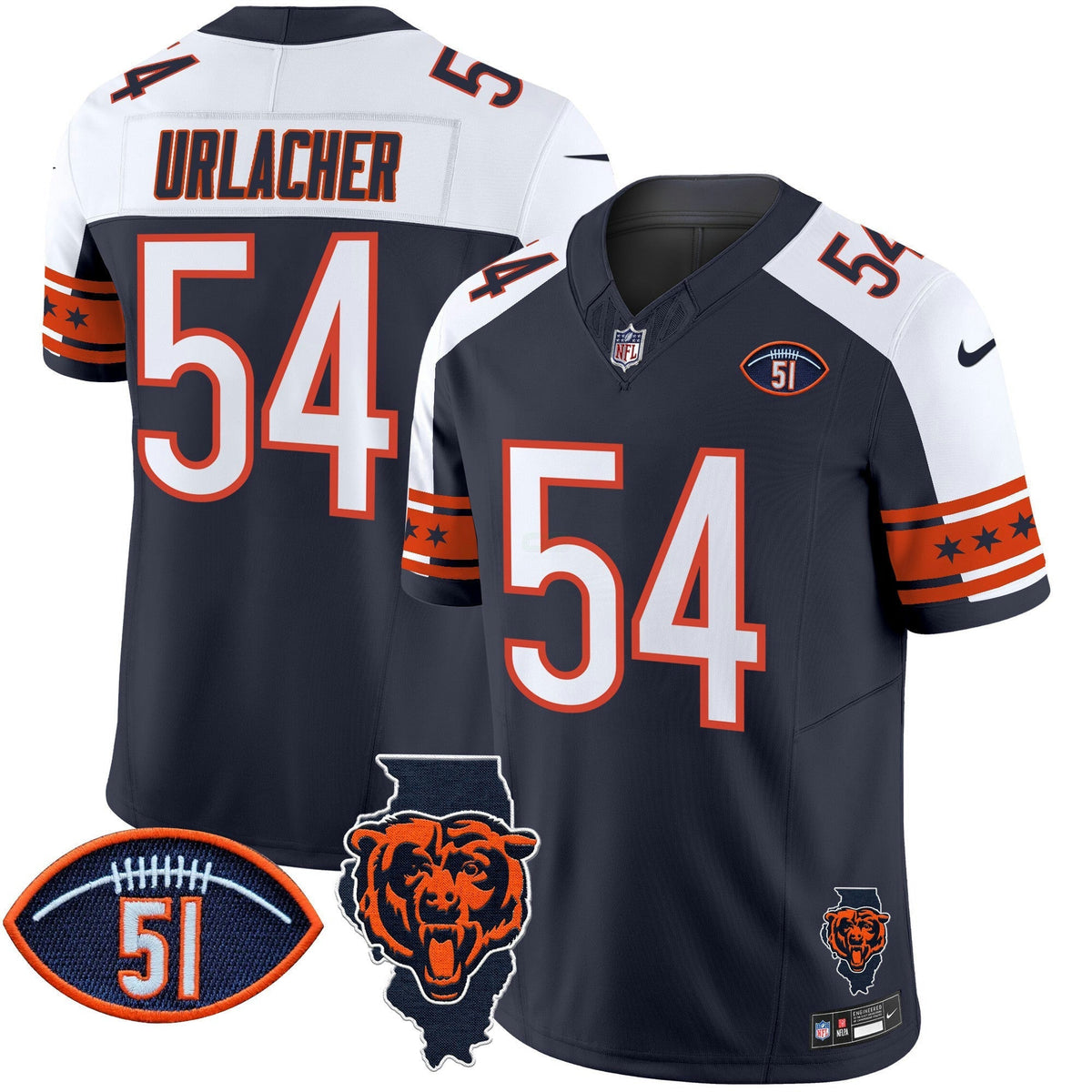 NFL Men’s Illinois & Dick Butkus Patch Vapor Limited Jersey