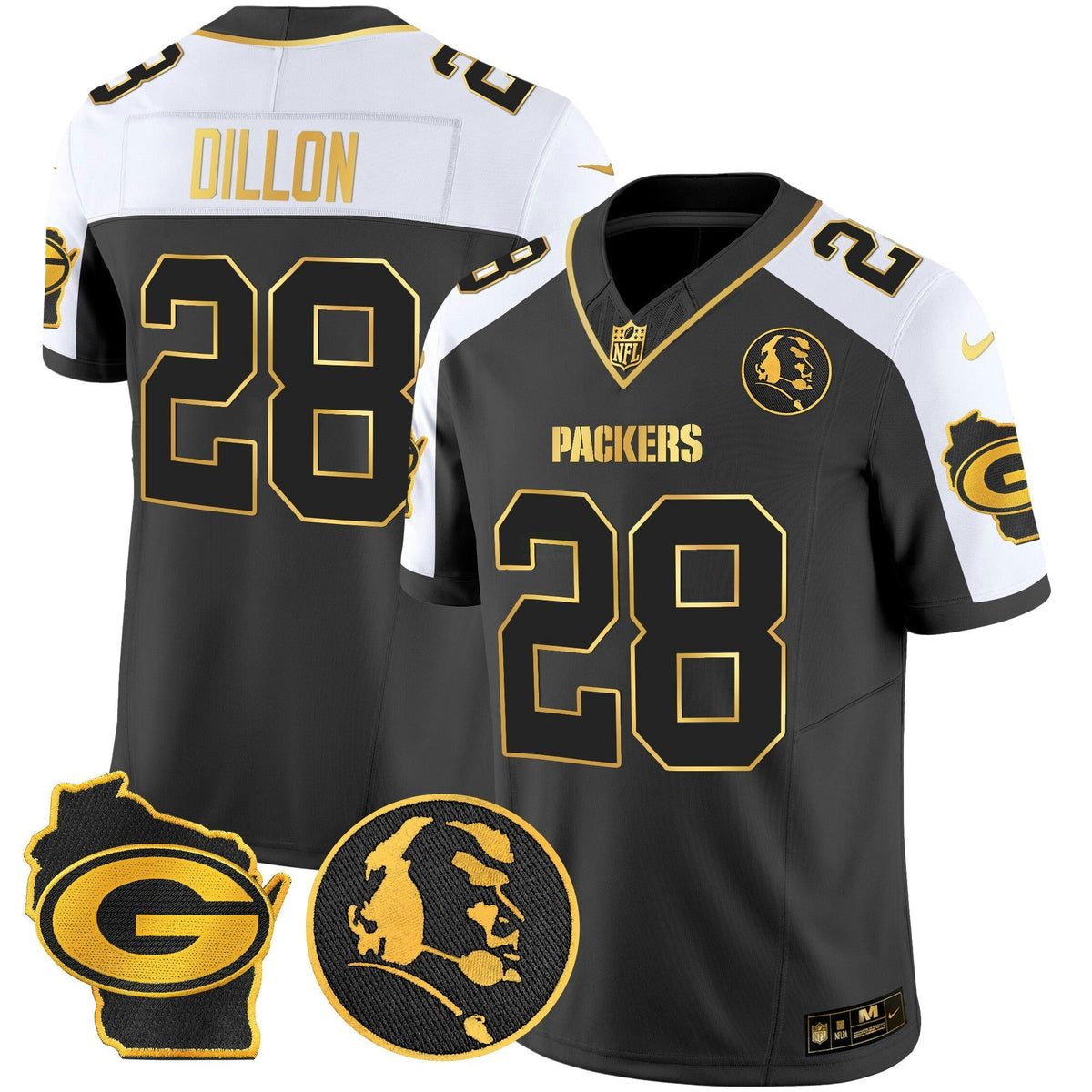NFL Men’s John Madden & Home Patch Gold Vapor Limited Jersey
