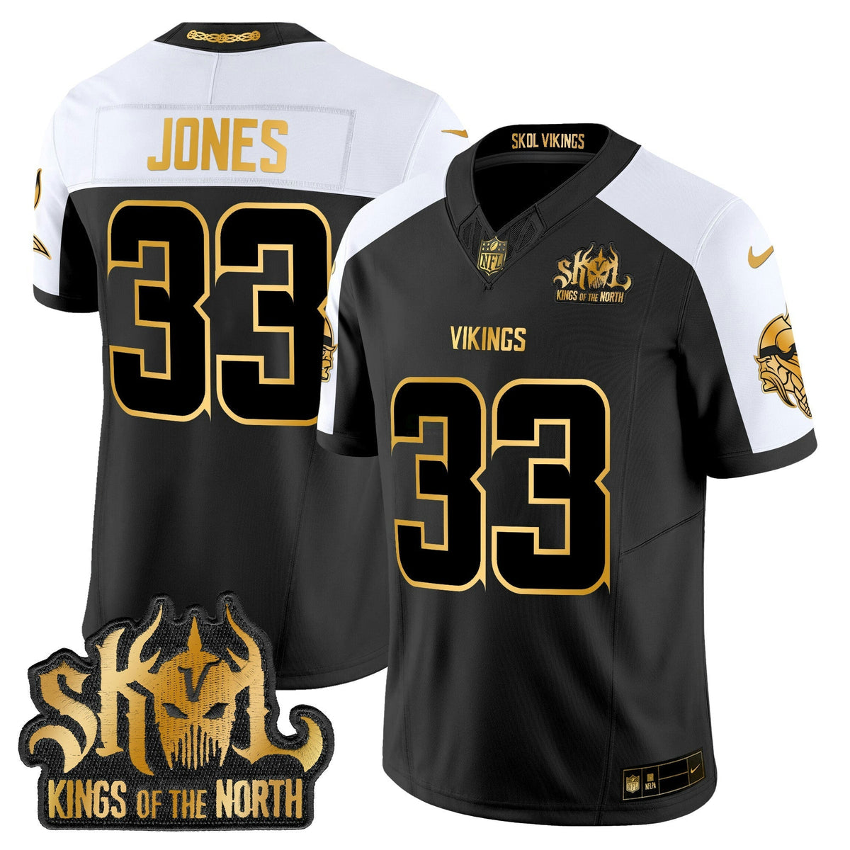 NFL Men’s Minnesota 2024 Winter Warrior Skol Patch Gold Vapor Limited Jersey