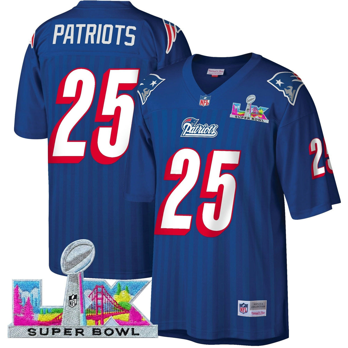 NFL Men’s New England Super Bowl LX Throwback Jersey