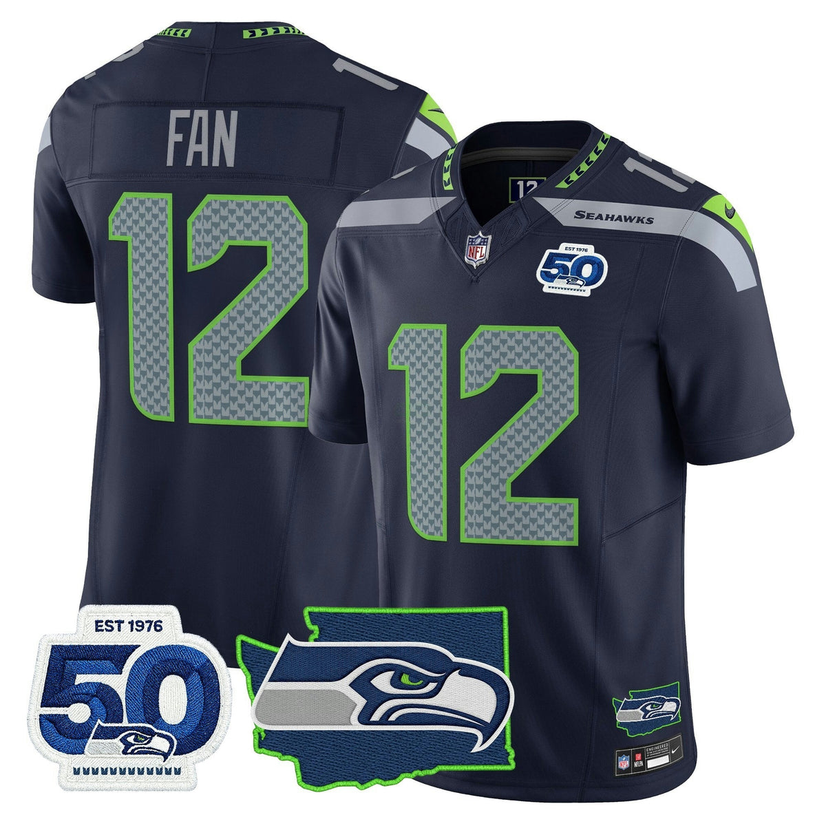 NFL Men’s Seattle 50th Anniversary Patch Vapor Limited Jersey