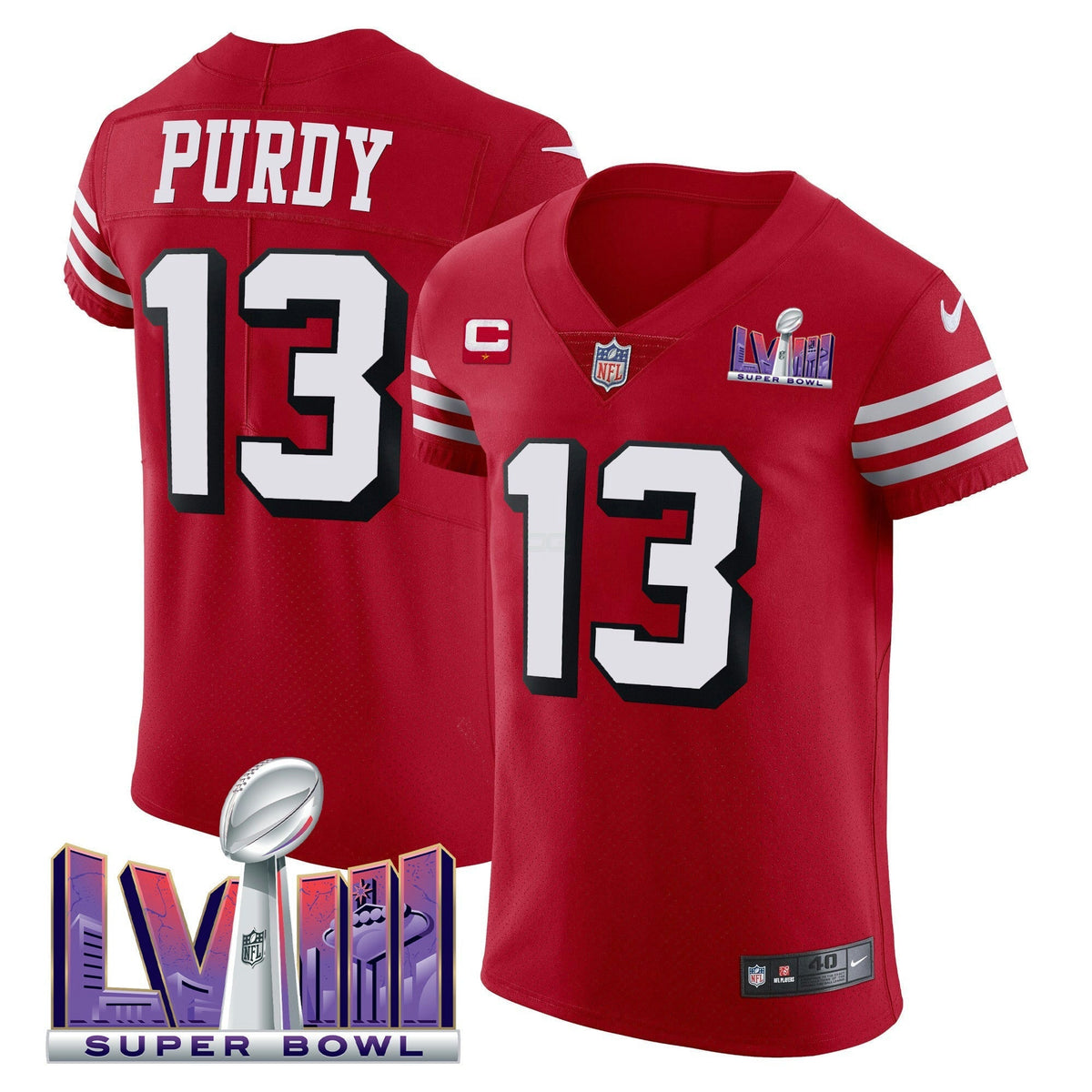 NFL Men’s Super Bowl LVIII Gold Patch Vapor Elite Jersey