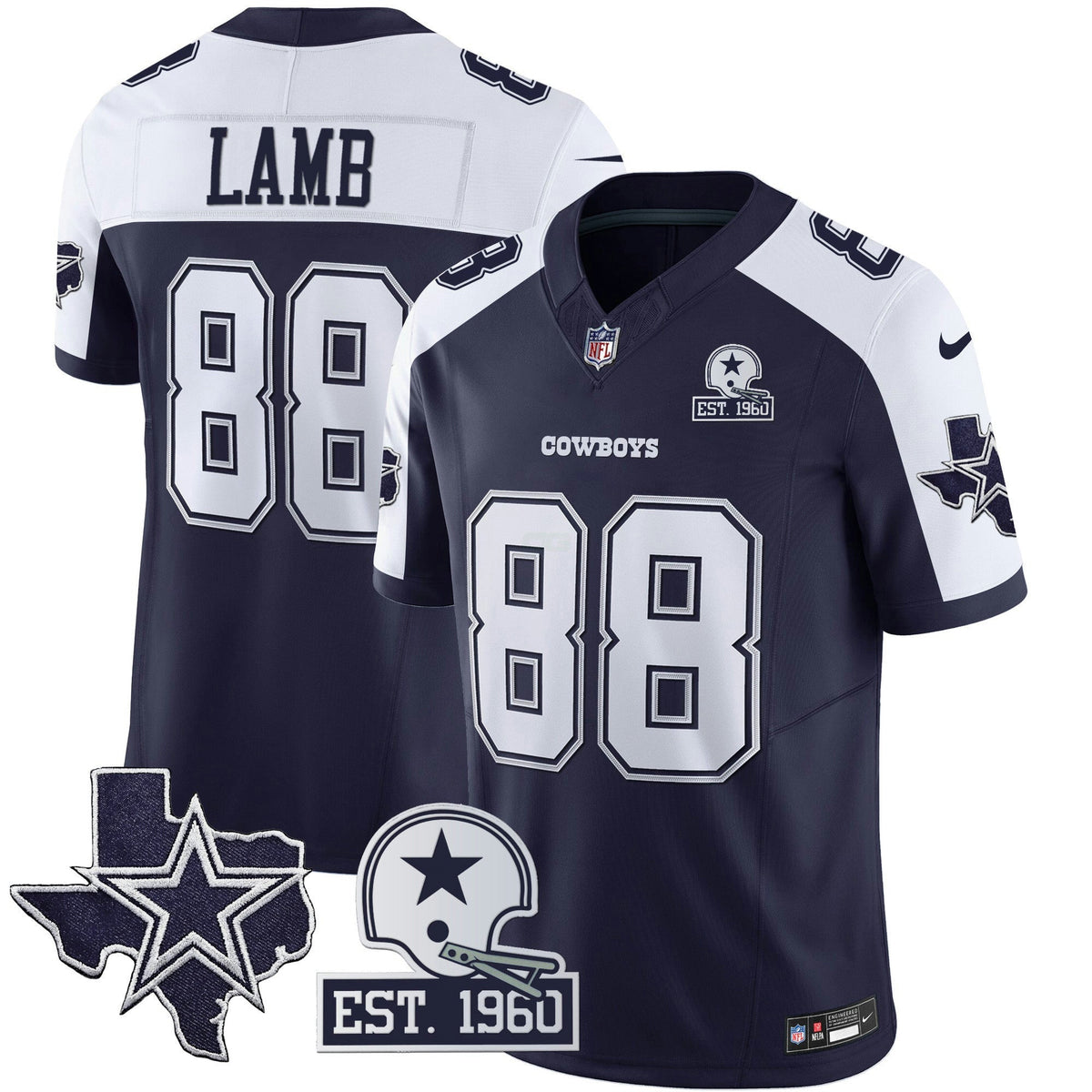 NFL Men’s Throwback Texas Patch Vapor Limited Jersey