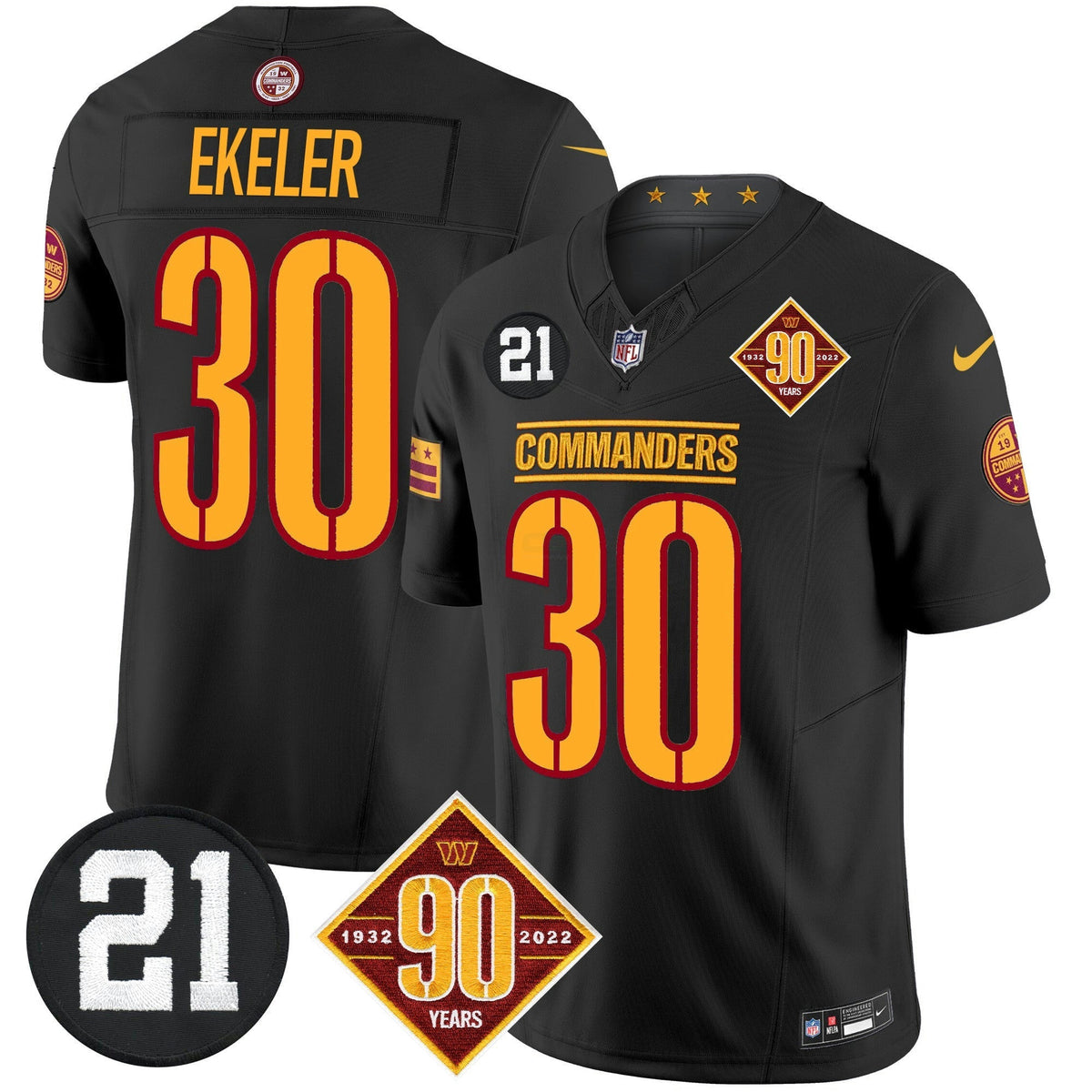 NFL Men’s Washington 90th & Sean Taylor Patch Vapor Limited Jersey