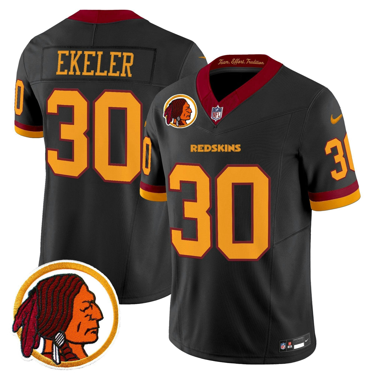 NFL Washington Commanders Men’s Washington Redskins Throwback Vapor Limited Jersey V2