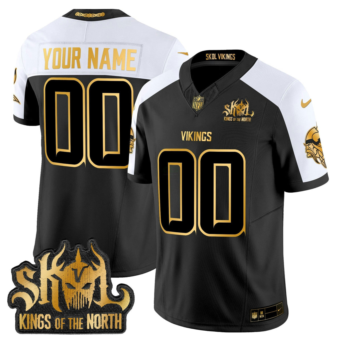 NFL Minnesota 2024 Winter Warrior Skol Patch Gold Vapor Limited Jersey