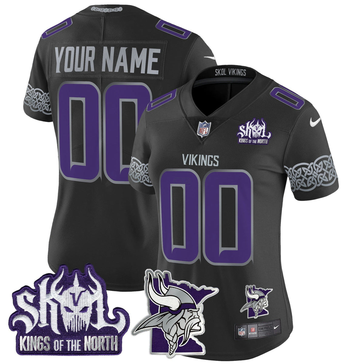 NFL Minnesota 2024 Winter Warrior Skol Patch Vapor Limited Jersey V2