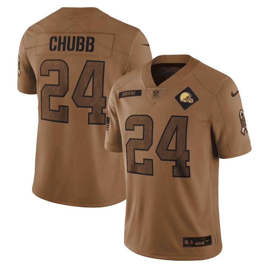NFL Nick Chubb Cleveland 2023 Salute To Service Limited Jersey – Marrom - Marrom