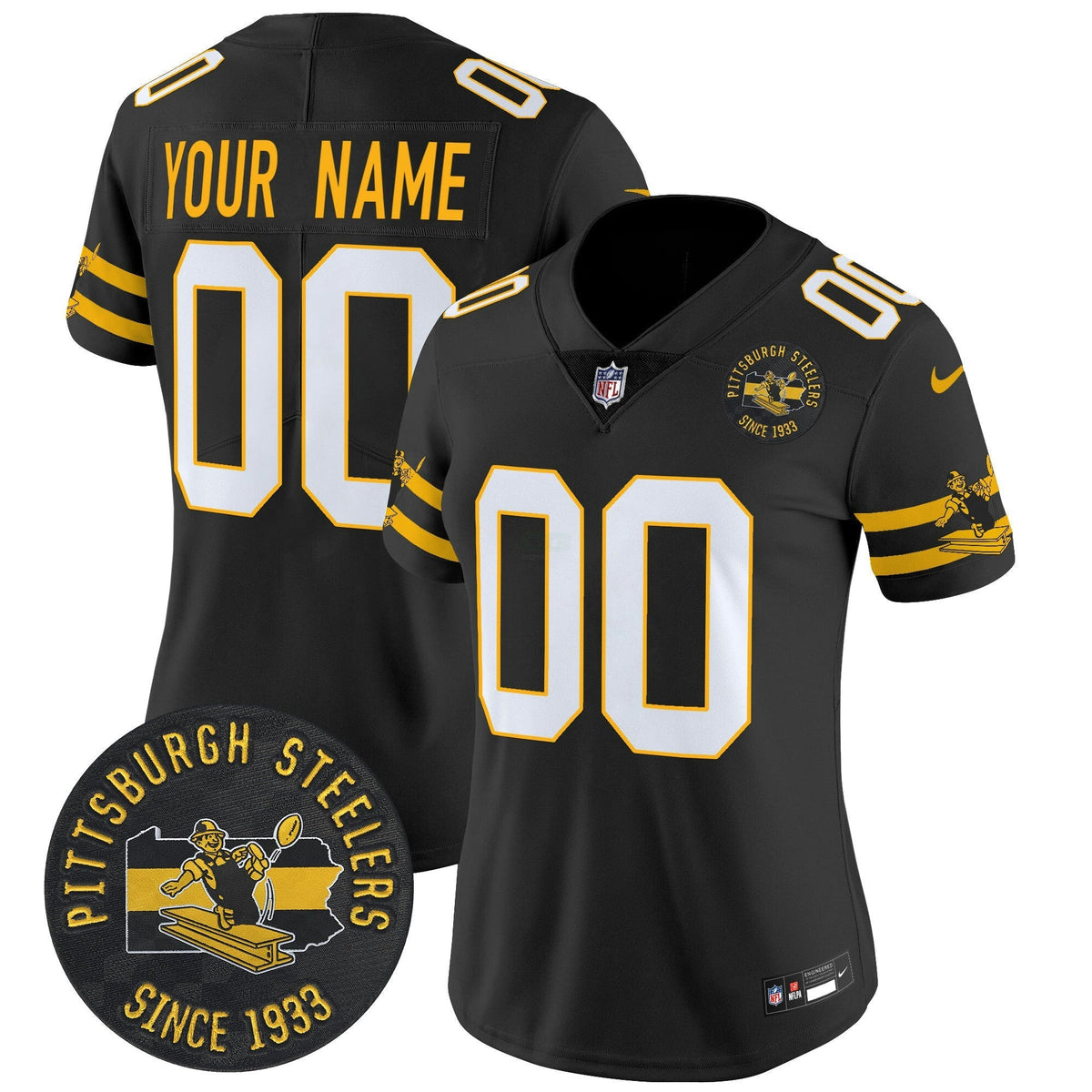 NFL Pittsburgh Throwback 1933 Patch Vapor Limited Jersey
