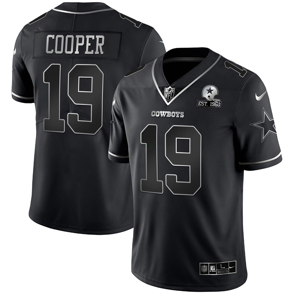 Jersey NFL Black Silver Vapor Limited Est 1960 Patch