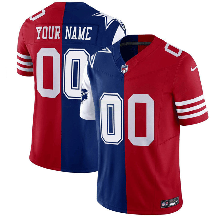 NFL San Francisco Dallas Cowboys Split Jersey - Custom