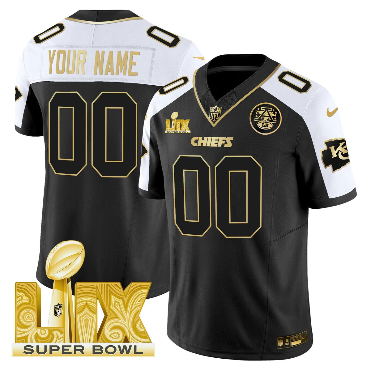 NFL Super Bowl LIX Patch Gold Vapor Limited Jersey