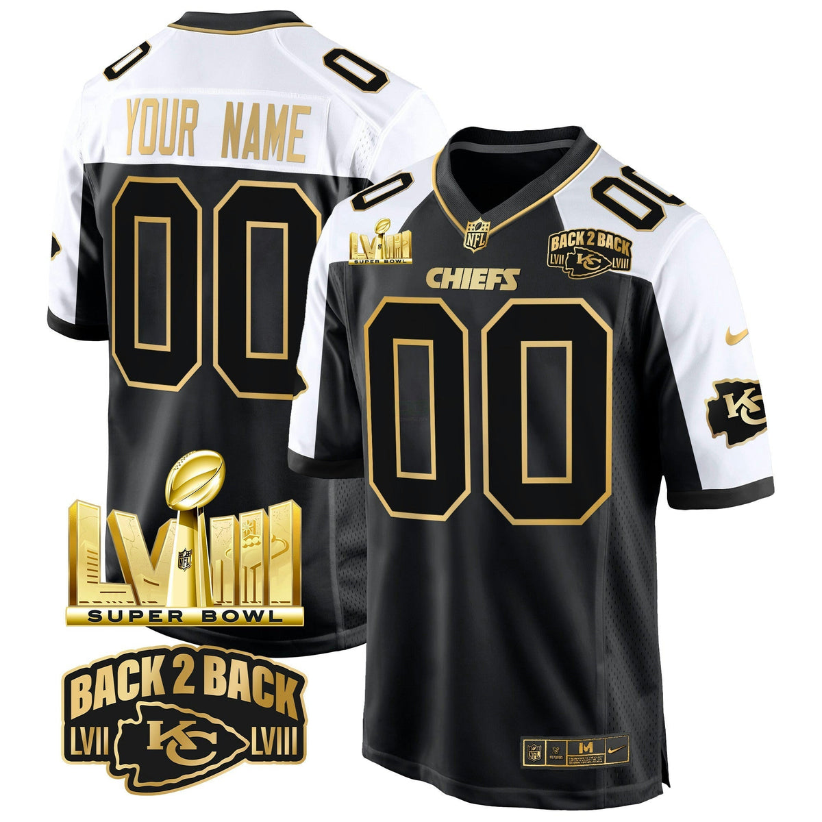 NFL Super Bowl LVIII & Back 2 Back Gold Game Jersey