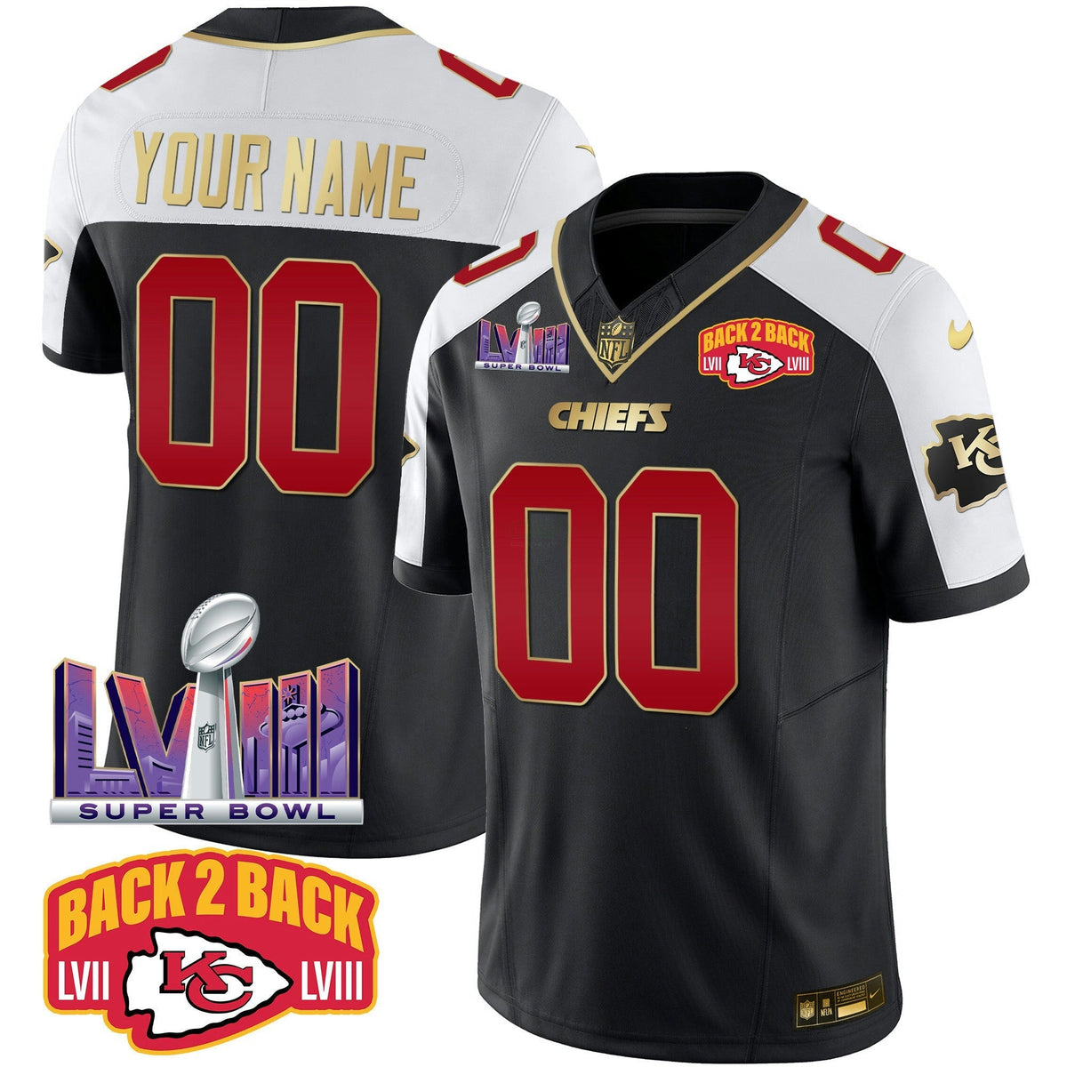 NFL Super Bowl LVIII & Back 2 Back Patch Vapor Jersey