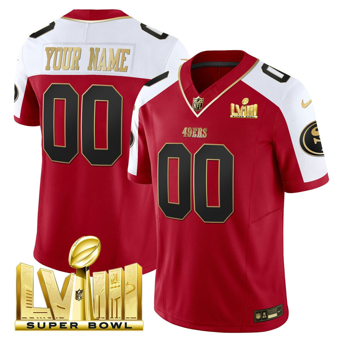 NFL Super Bowl LVIII Gold Patch Vapor Jersey