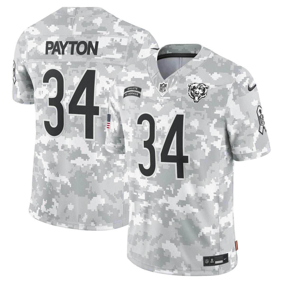 NFL Walter Payton Chicago 2024 Salute to Service Vapor Limited Jersey – Arctic Camo - Arctic Camo