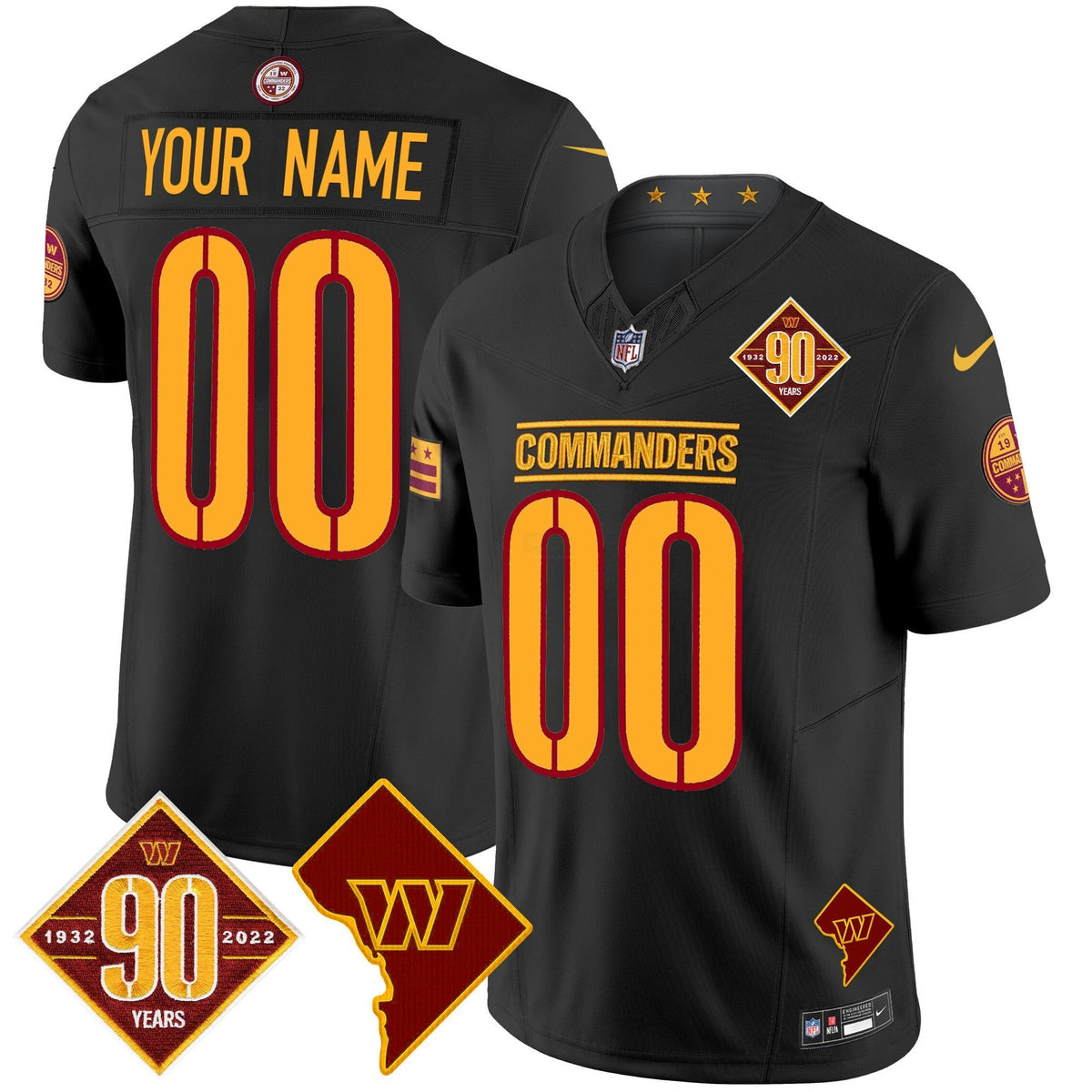 NFL Washington 90th Anniversary & Home Patch Vapor Limited Jersey