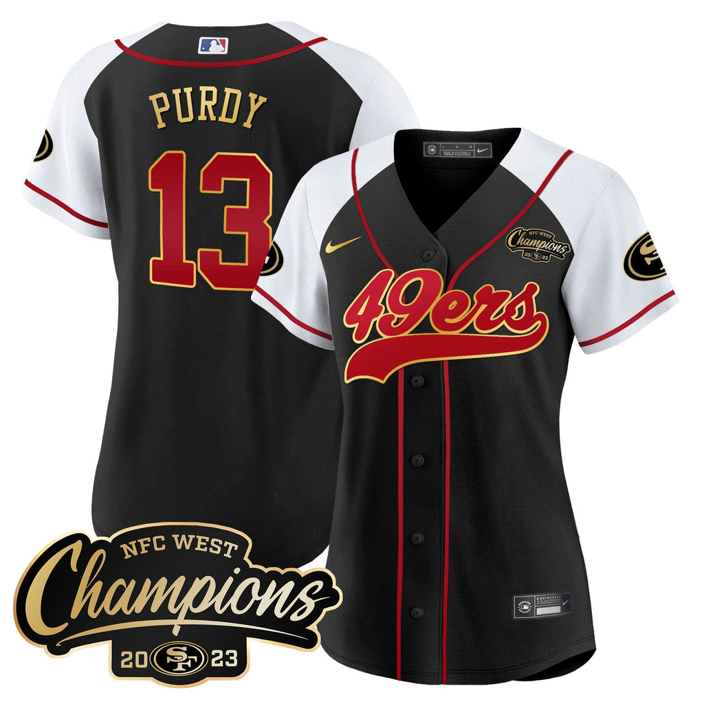NFL Women’s 2023 NFC West Champions Baseball Gold Trim Jersey