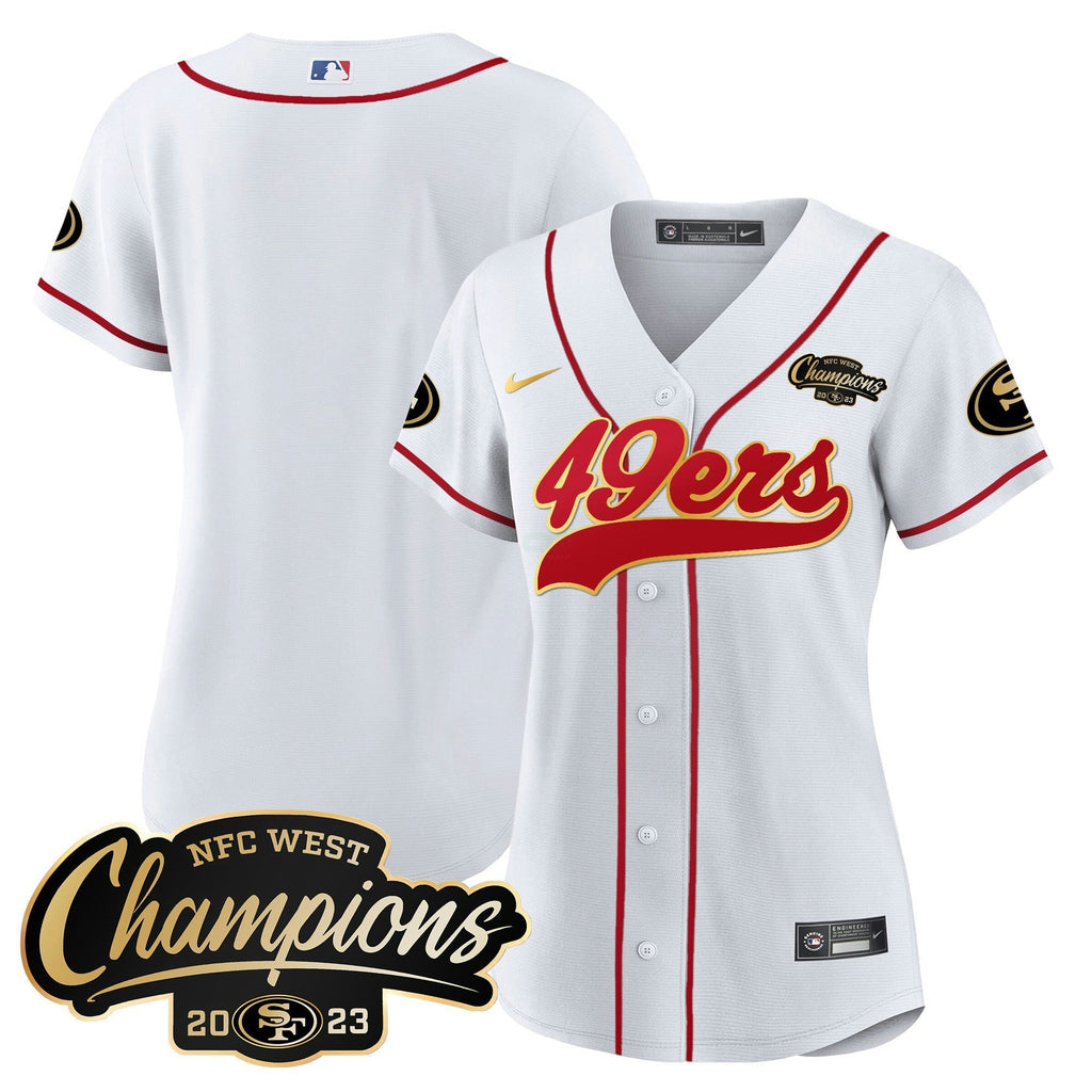 NFL Women’s 2023 NFC West Champions Baseball Gold Trim Jersey