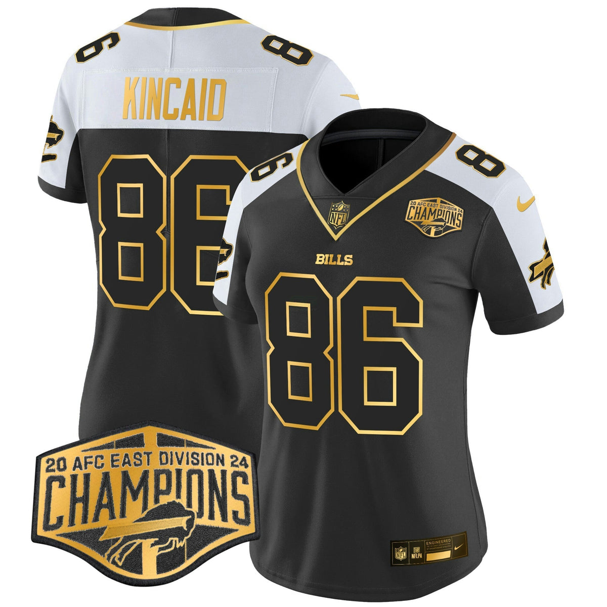 NFL Women’s 2024 AFC East Division Champions Gold Vapor Limited Jersey