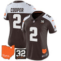 NFL Women’s #32 Jim Brown Memorial & Home Patch Vapor Limited Jersey