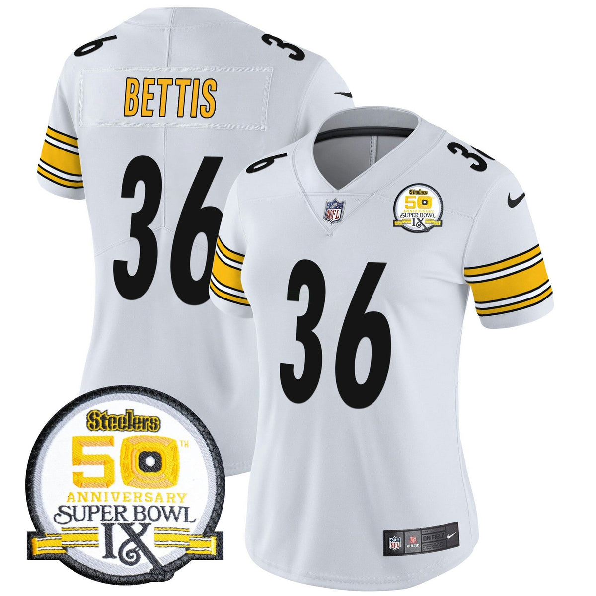 NFL Women’s 50th Anniversary Of Super Bowl IX Patch Vapor Limited Jersey