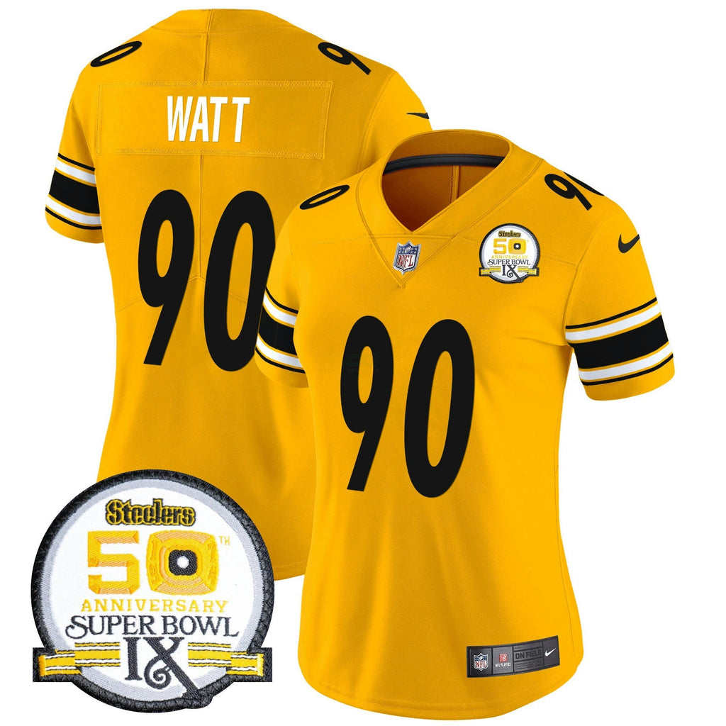 NFL Women’s 50th Anniversary Of Super Bowl IX Patch Vapor Limited Jersey