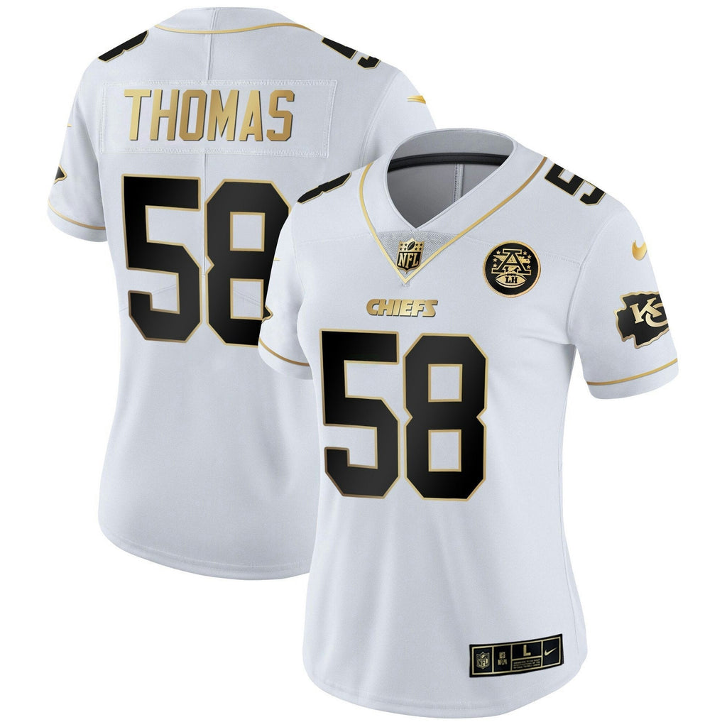 Jersey NFL Kansas City Chiefs Women’s White Gold & Black Gold