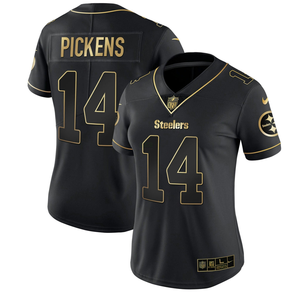 Jersey NFL Pittsburgh Steelers Women’s White Gold & Black Gold
