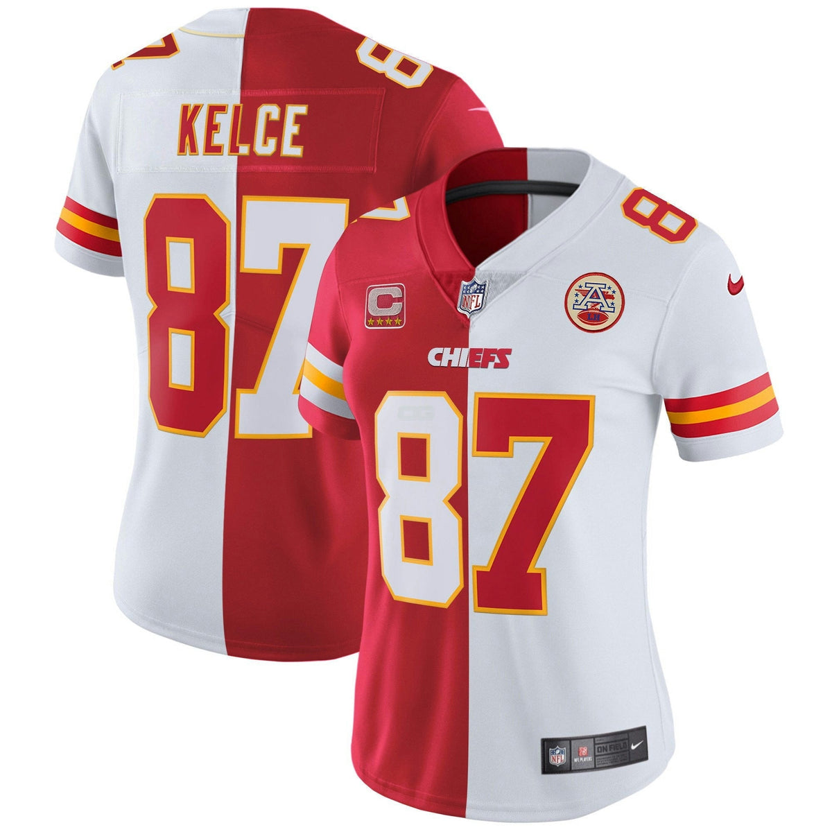 Jersey NFL Kansas City Chiefs Women’s White Gold & Black Gold