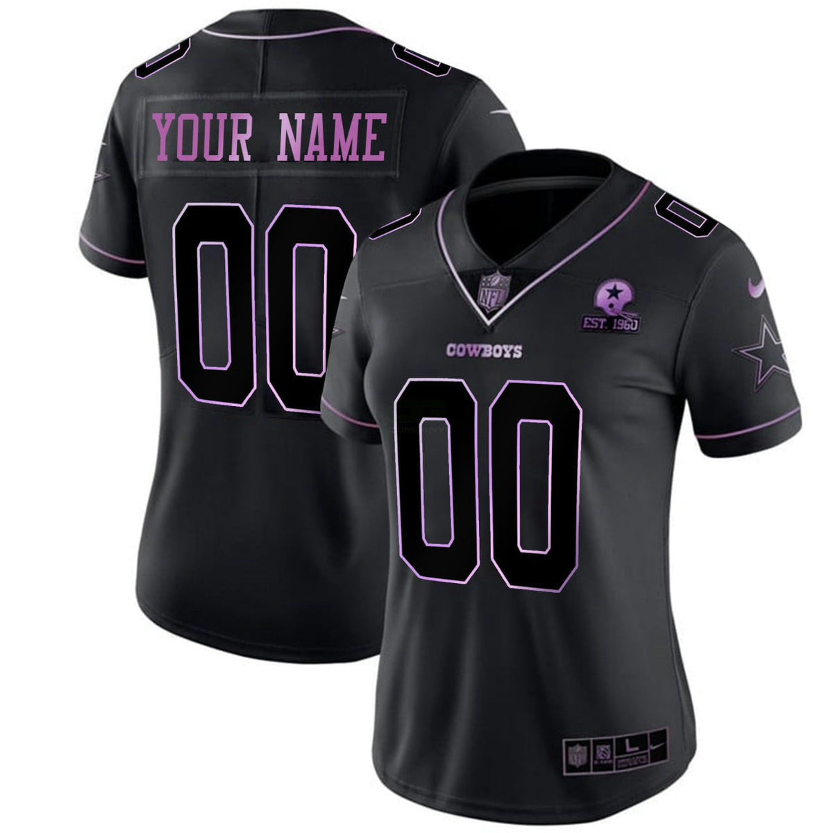 NFL Women’s Dallas Deep Purple Jersey - Black Purple