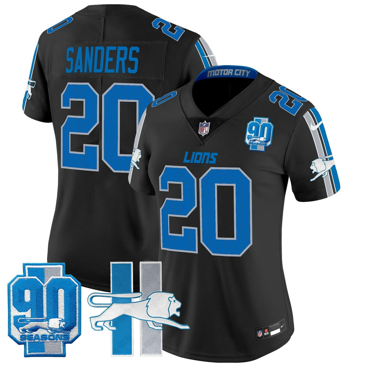 NFL Women’s Detroit Throwback 90th Year Patch Vapor Limited Jersey