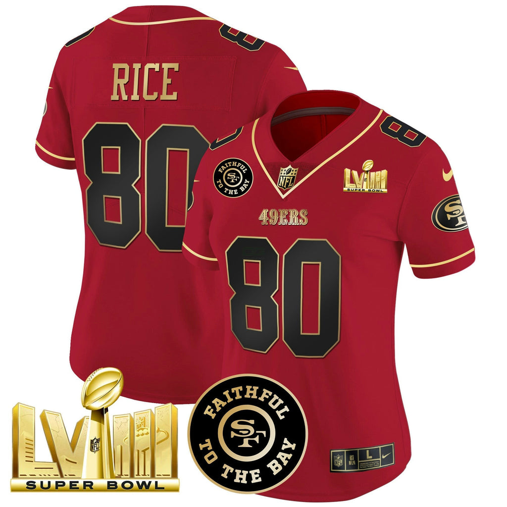 NFL Women’s Faithful & Super Bowl LVIII Gold Patch Vapor Jersey