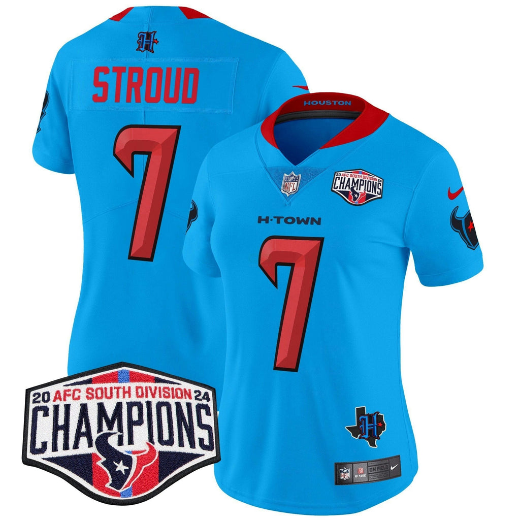NFL Women’s Houston 2024 AFC South Division Champions Patch Vapor Limited Jersey