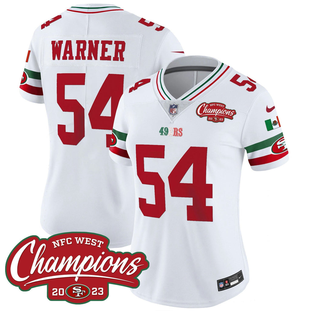 NFL Women’s Mexico 2023 NFC West Champions Patch Vapor Jersey