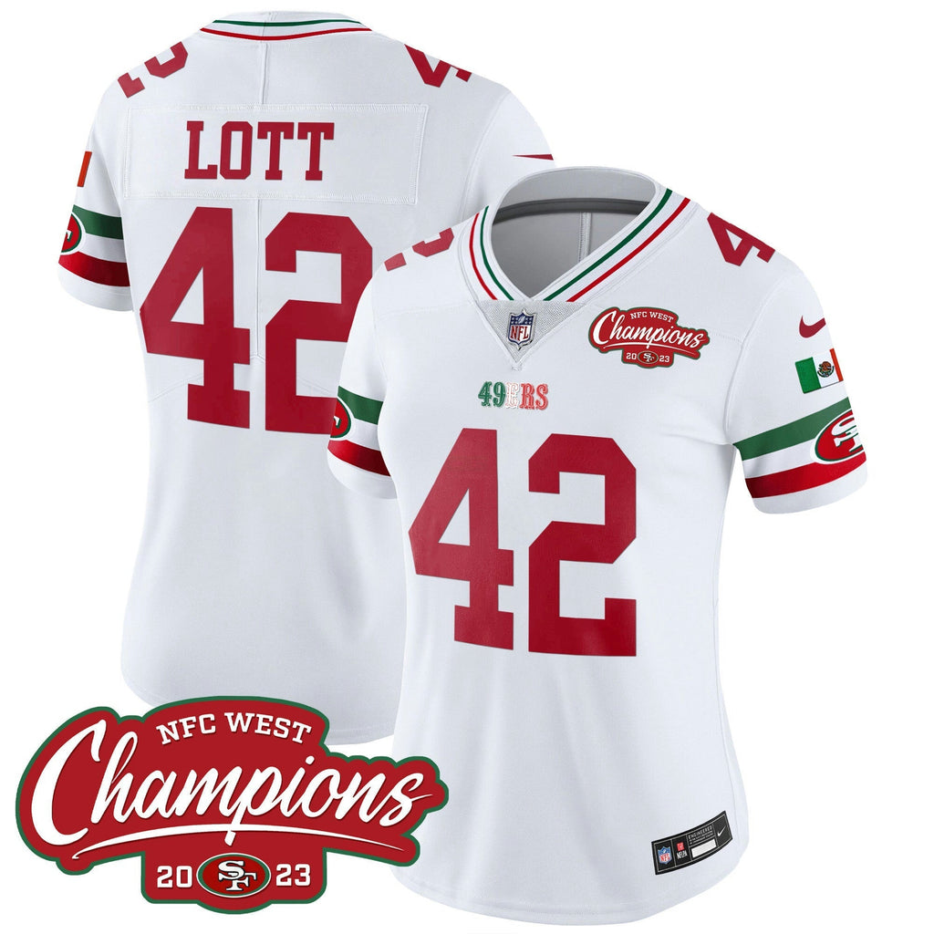 NFL Women’s Mexico 2023 NFC West Champions Patch Vapor Jersey