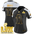 NFL Women’s Philadelphia Super Bowl LIX Patch Gold Vapor Limited Jersey