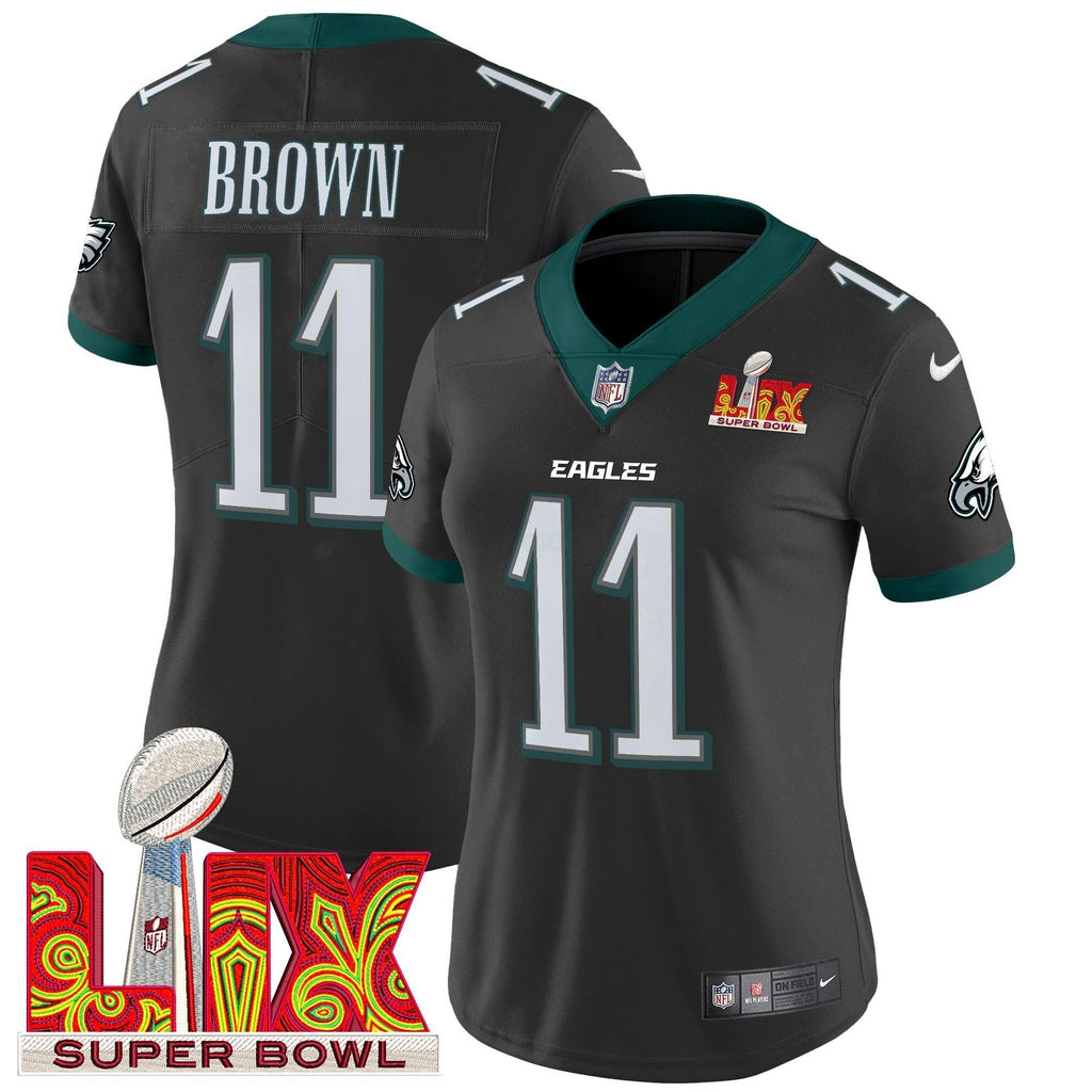 NFL Women’s Philadelphia Super Bowl LIX Patch Vapor Limited Jersey