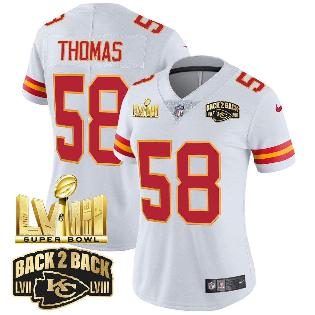 NFL Women’s Super Bowl LVIII & Back 2 Back Gold Patch Vapor Jersey