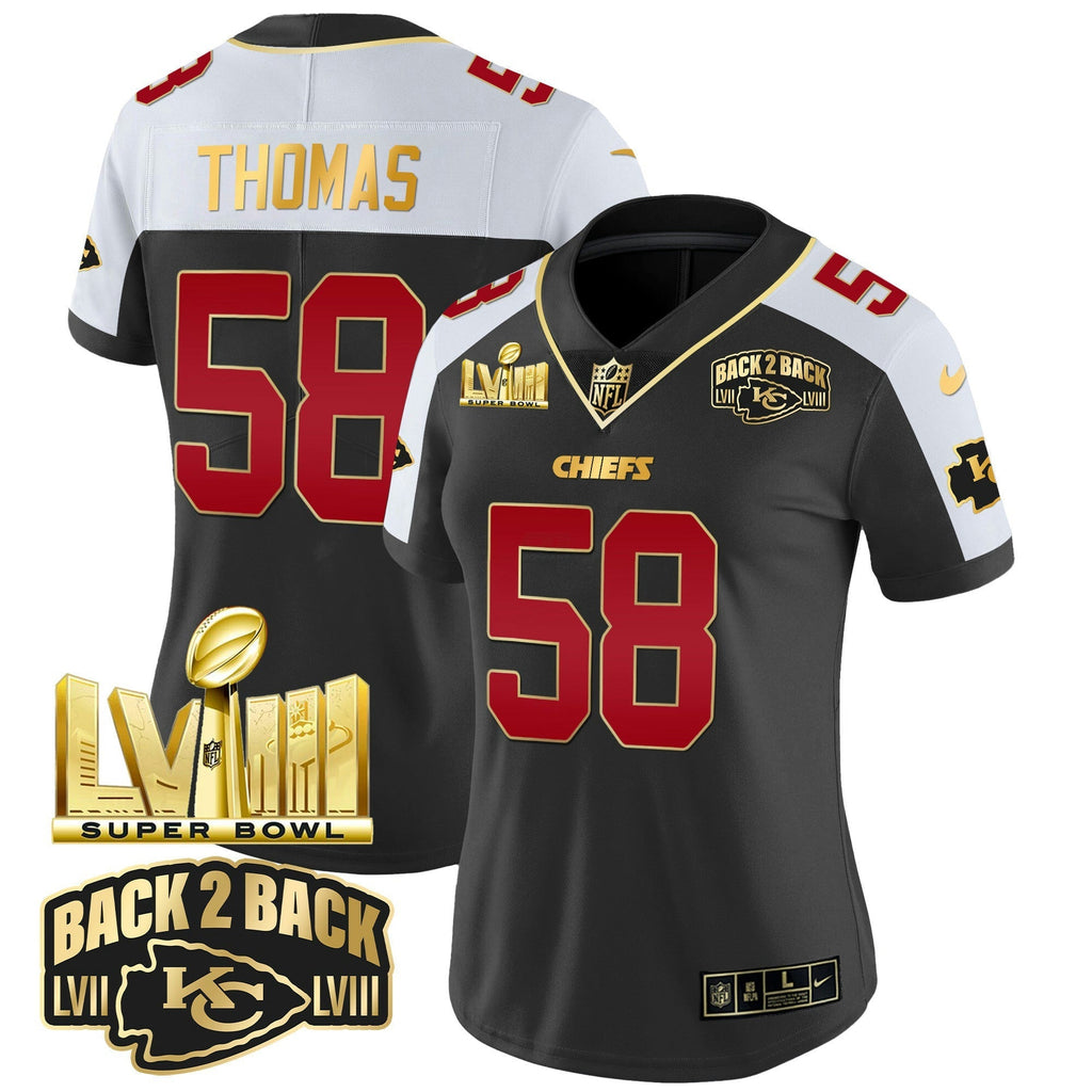 NFL Women’s Super Bowl LVIII & Back 2 Back Gold Patch Vapor Jersey