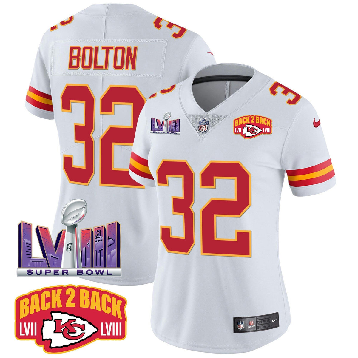 NFL Women’s Super Bowl LVIII & Back 2 Back Patch Vapor Jersey