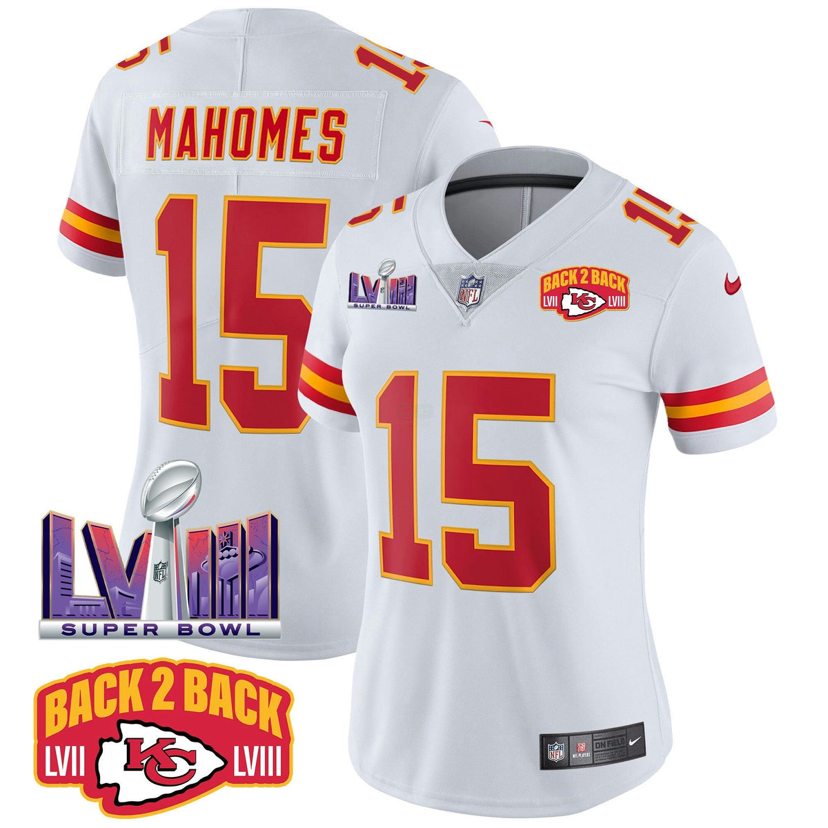 NFL Women’s Super Bowl LVIII & Back 2 Back Patch Vapor Jersey
