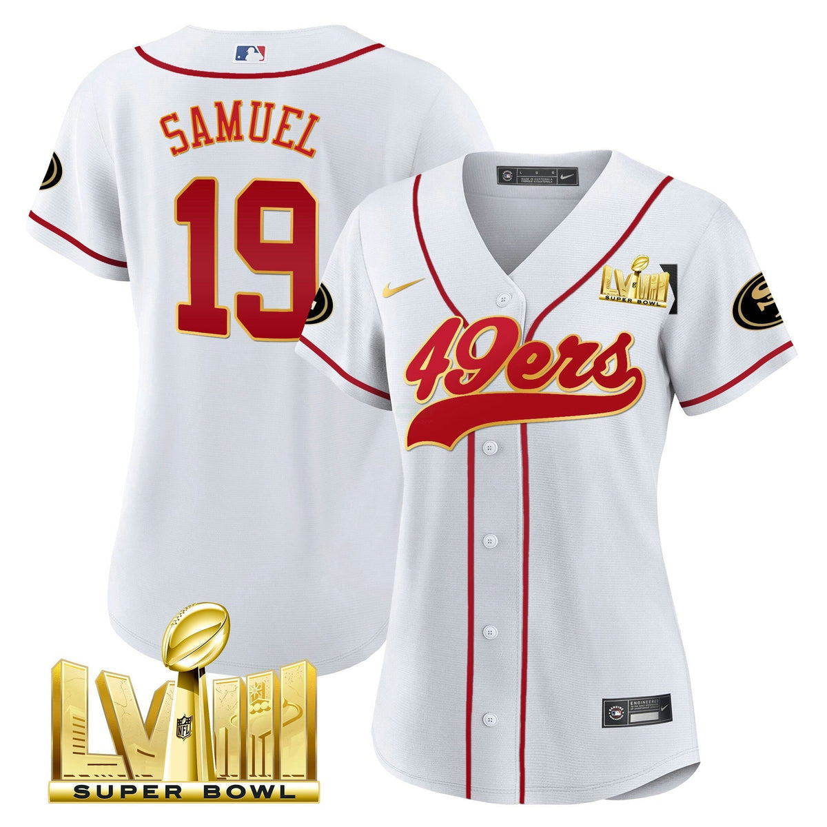 NFL Women’s Super Bowl LVIII Gold Patch Jersey