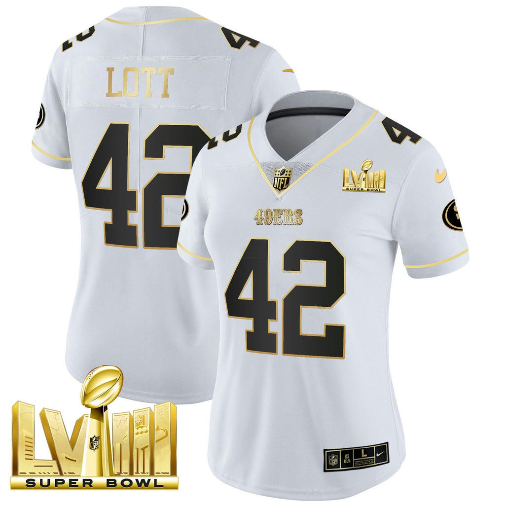 NFL Women’s Super Bowl LVIII Gold Patch Vapor Jersey V2